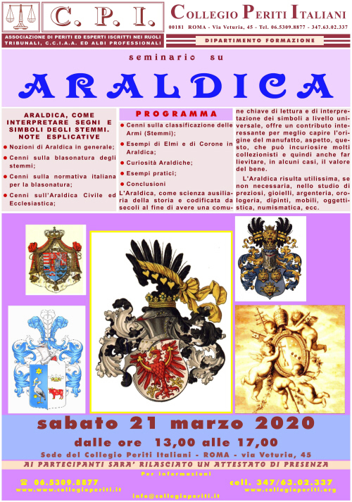 ARALDICA Informazioni Generali sul seminario